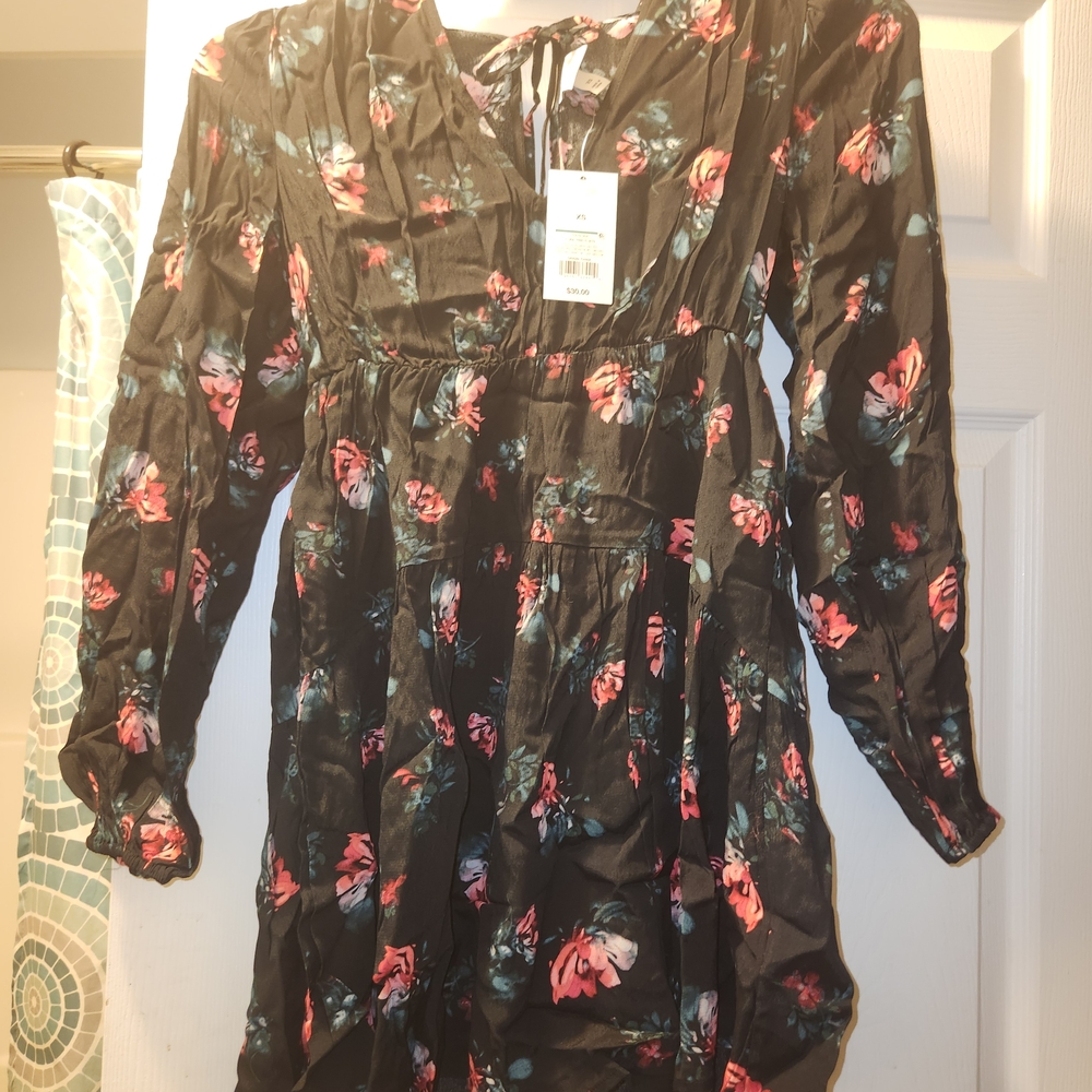 Floral Black Dress